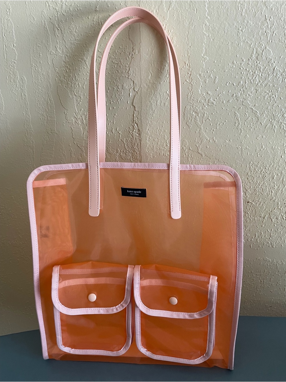Kate Spade sheer orange mesh 'Easy Breezy' tote
